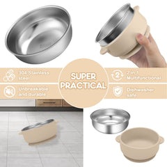 Wesketch removable silicone shell with suction base prevents spills during feeding