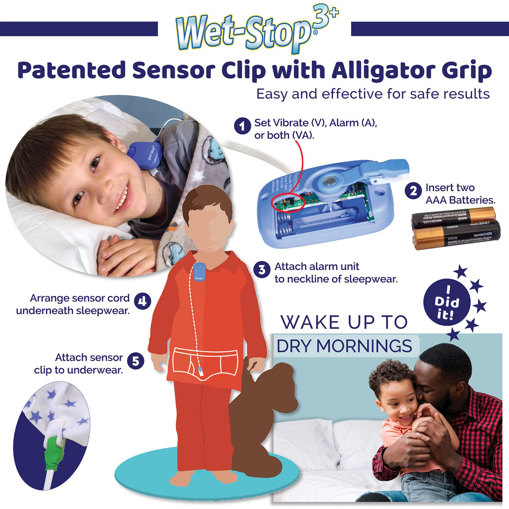 Wet-Stop six-tone alarms with vibration for versatile night-time reminders