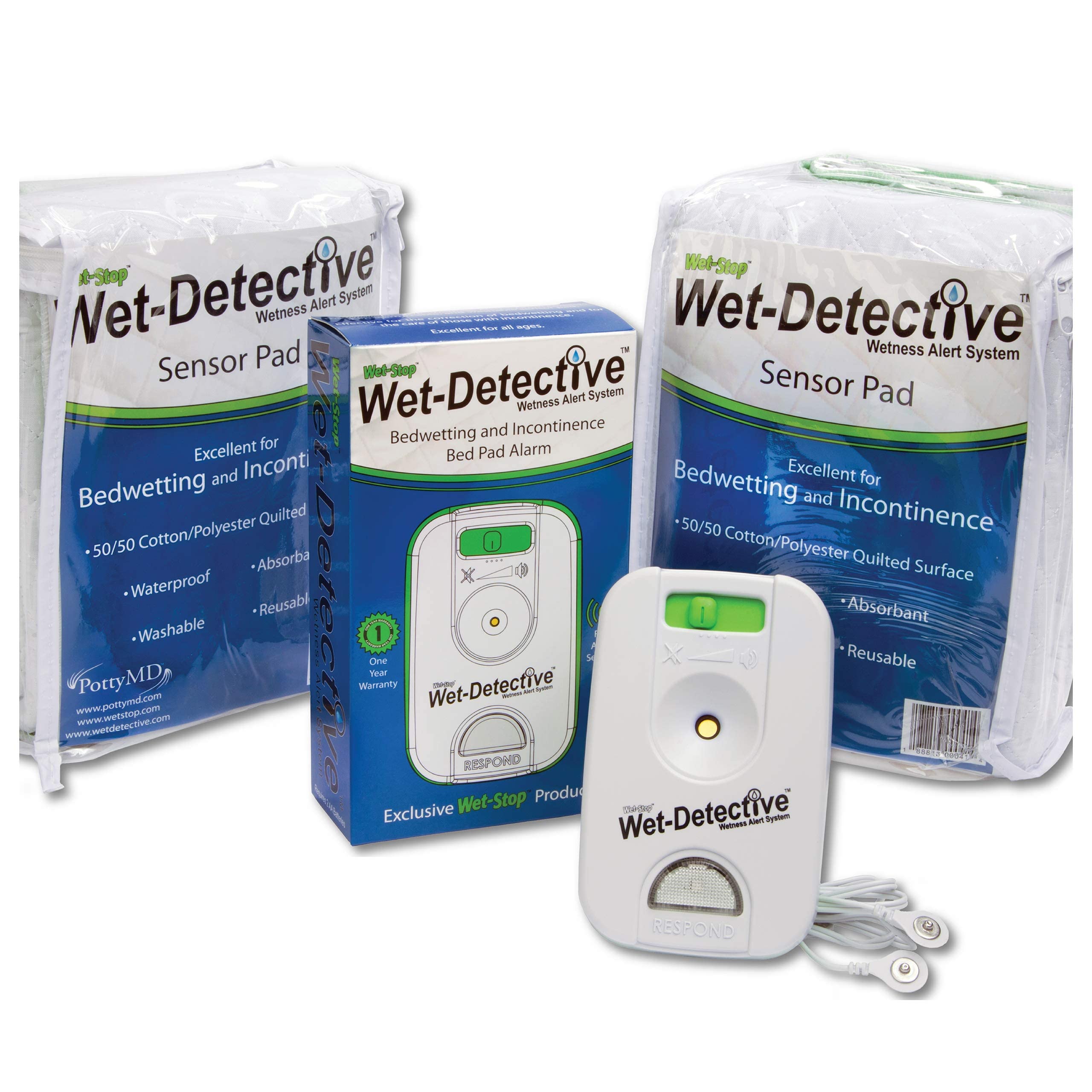Wet Detective sensor pad placed under user for comfortable protection.