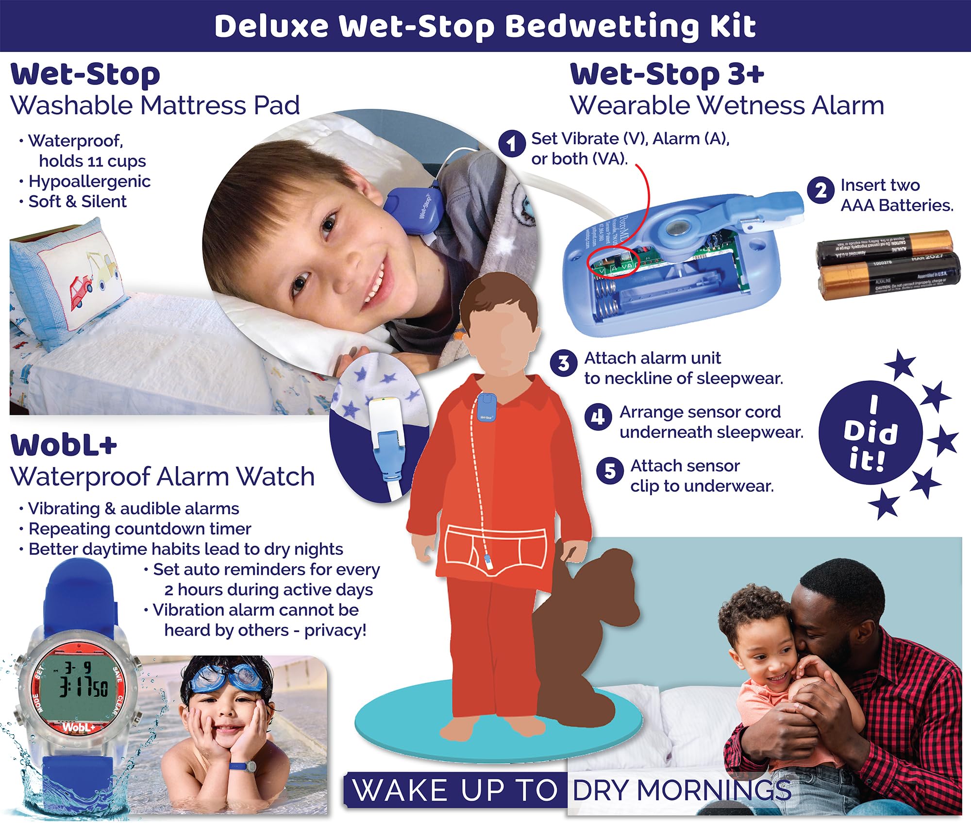 Wet-Stop WobL+ waterproof watch displaying a reminder alert
