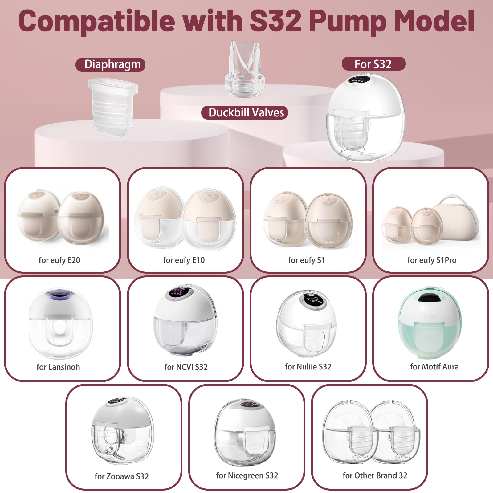 Wevedk duckbill valve S32 for eufy fit reduces backflow during pumping.
