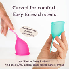 WEVOTOPIA Kind Cup provides up to 12 hours of leak-proof protection.