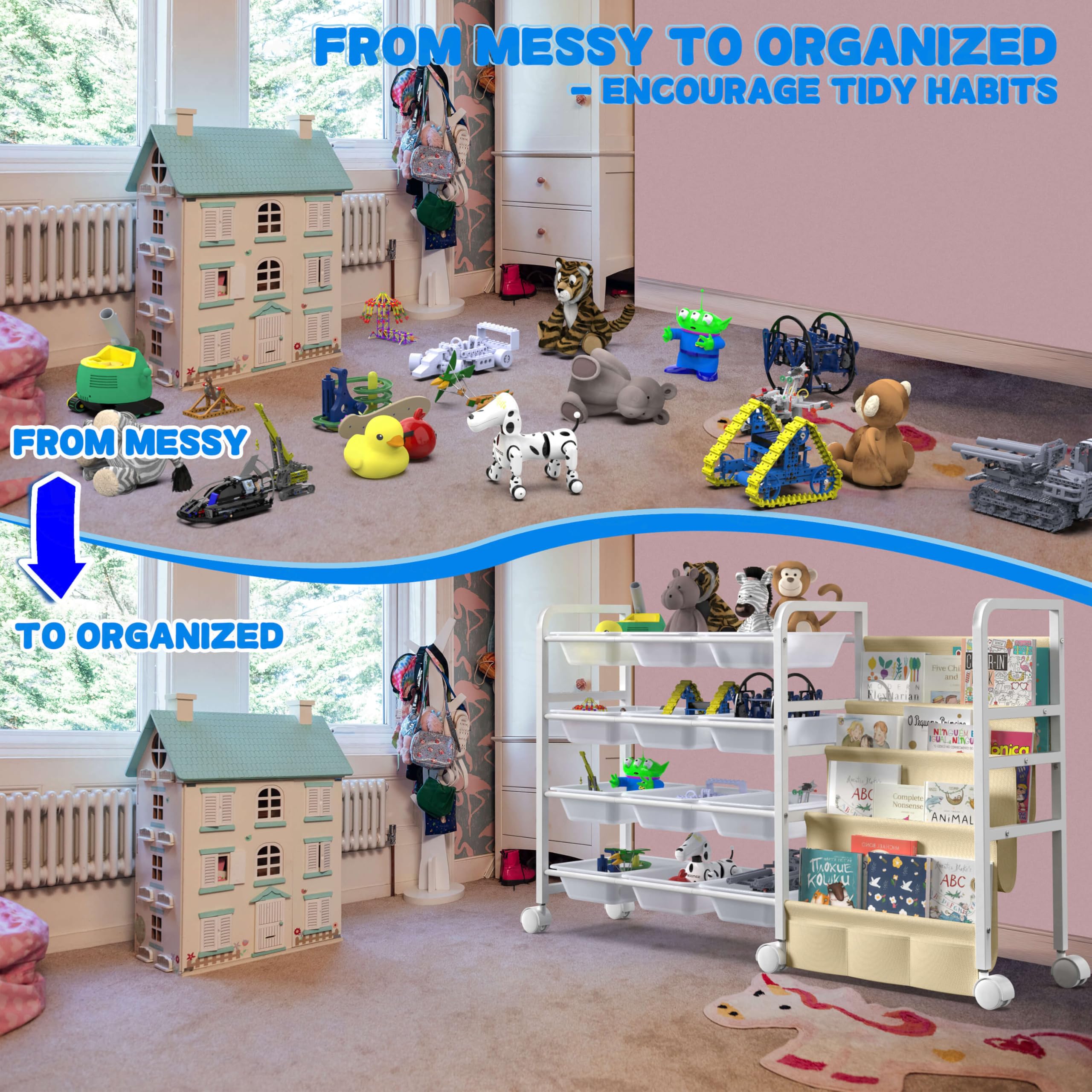 WGOHOSE 2025 toy storage height keeps contents within kid reach.