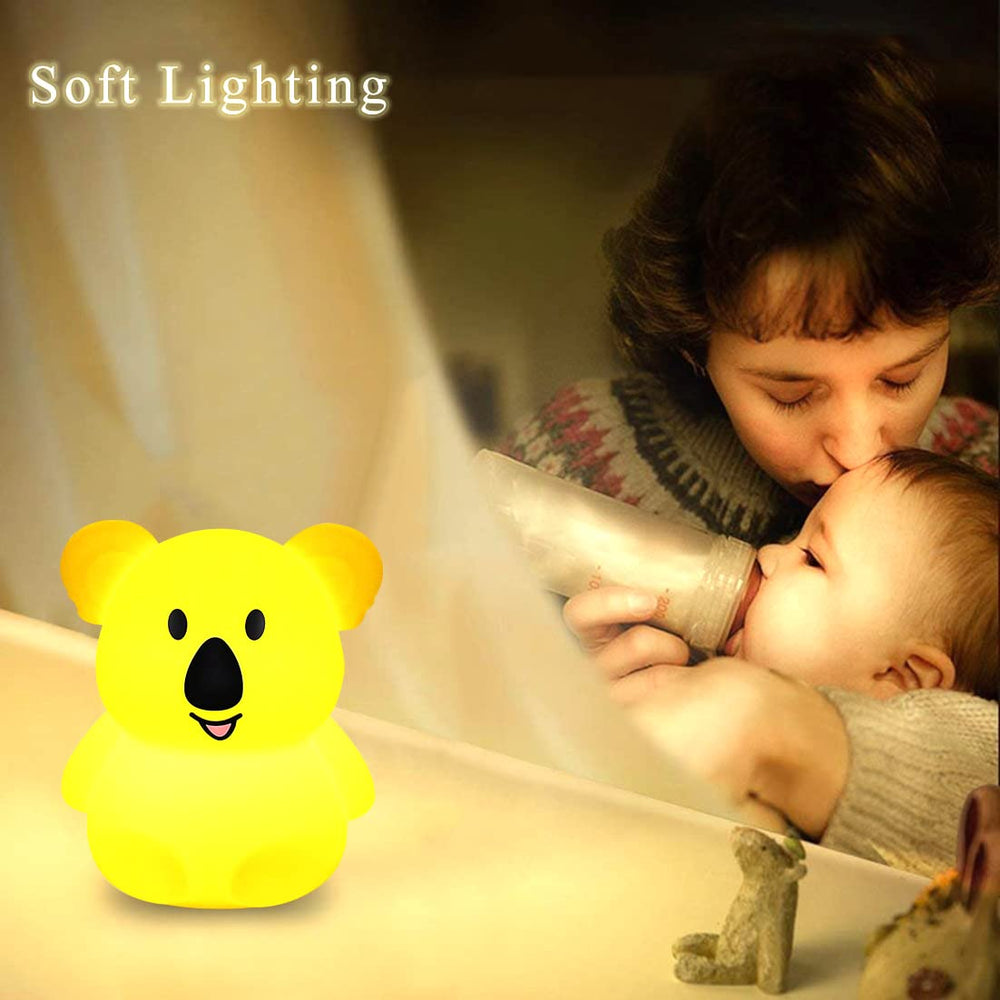 WHA&DARREN Koala Night Light back tap switches colors for quick mood changes.