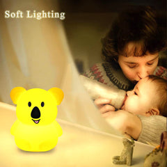 WHA&DARREN Koala Night Light back tap switches colors for quick mood changes.
