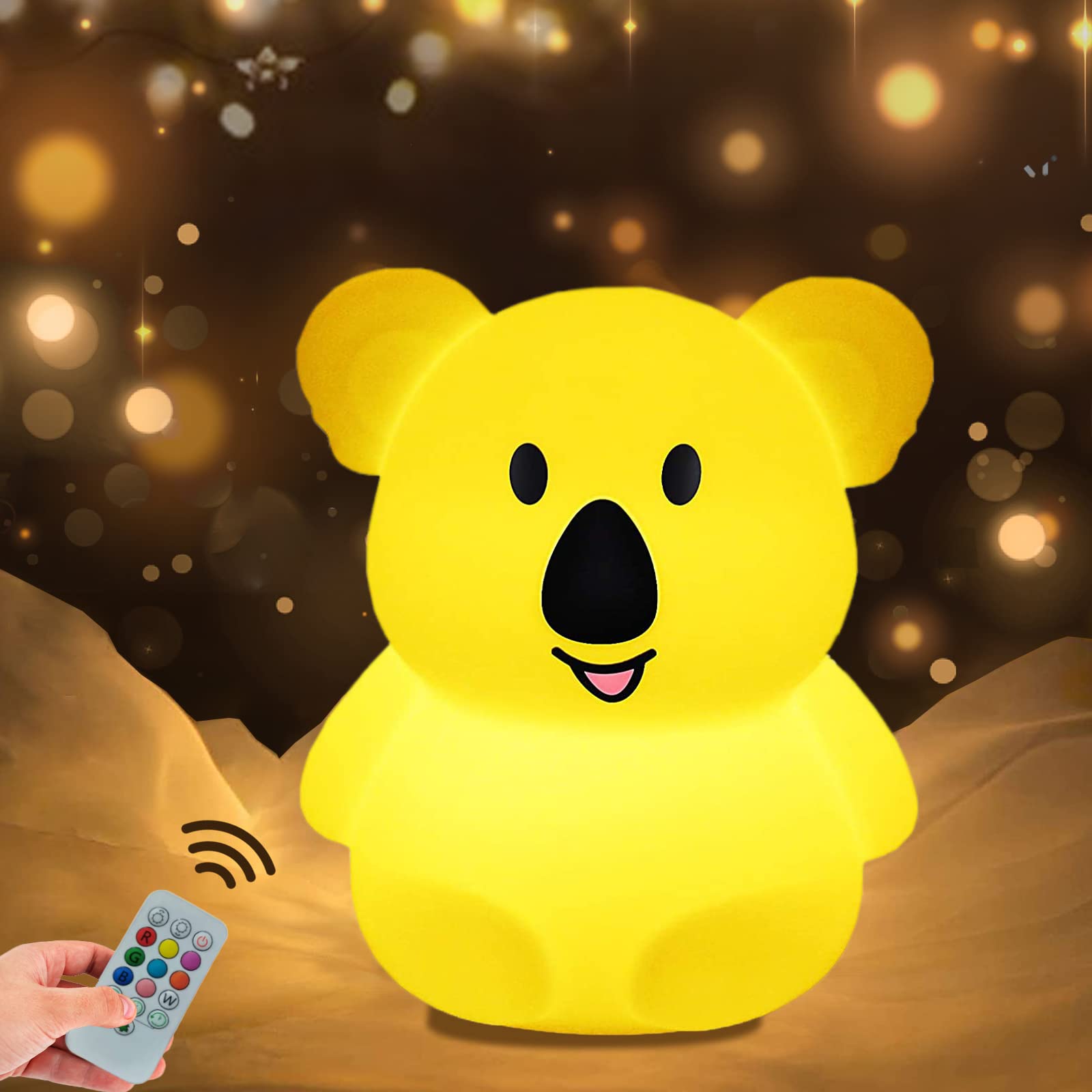 WHA&DARREN Koala Night Light glows softly to create a cozy nursery atmosphere.