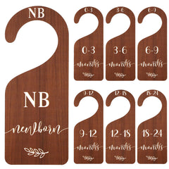 Whaline 7pcs wooden baby closet dividers with plant leaf design for organized baby clothing