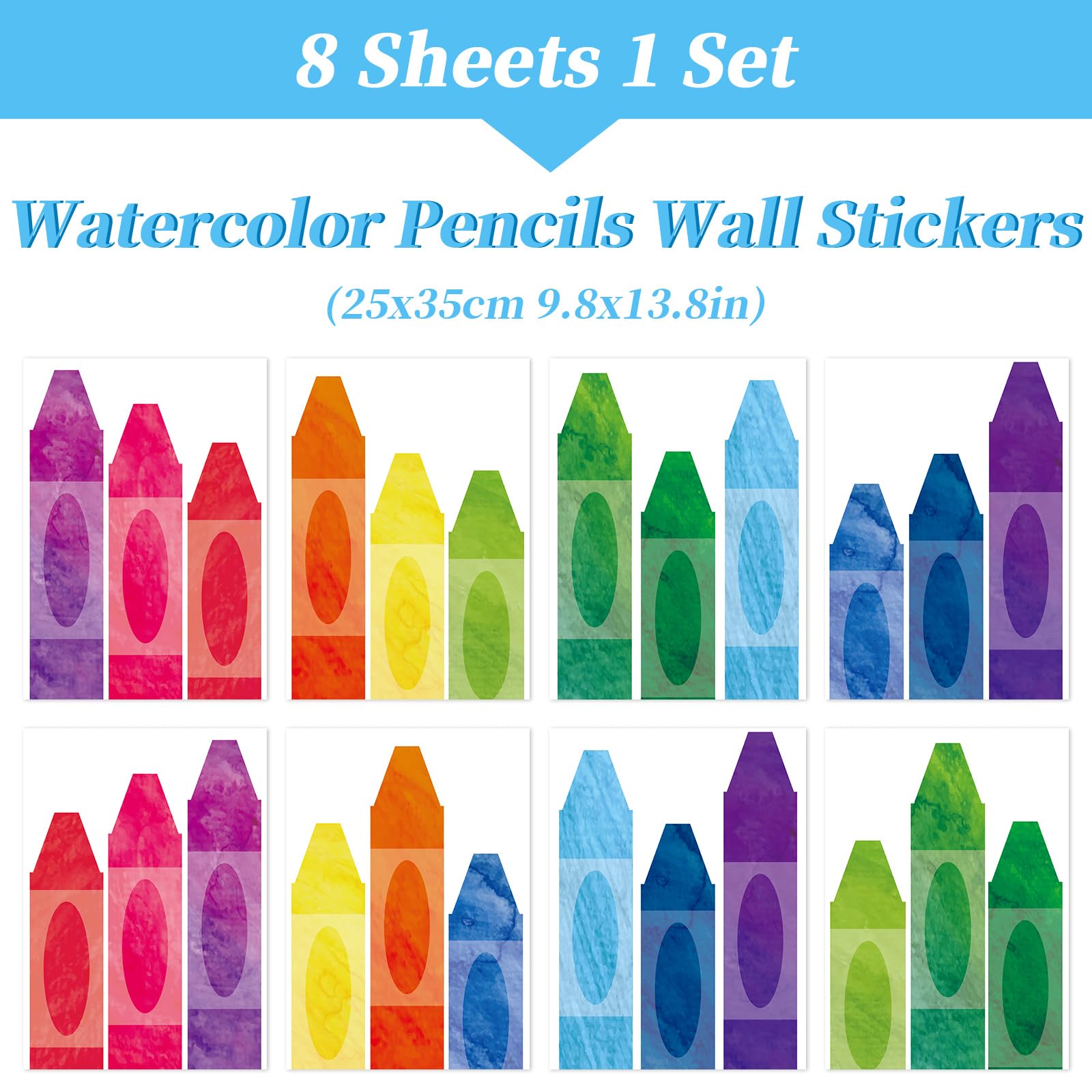 Whaline crayon wall decals waterproof design adds durable color to classrooms
