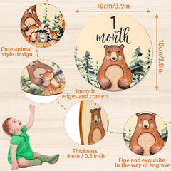Whaline forest-animal pattern cards capture adorable moments in baby shoots.
