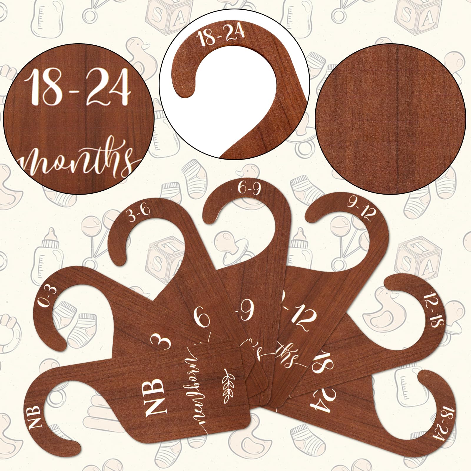 Whaline newborn to 24mo dividers fit most closets and simplify sorting