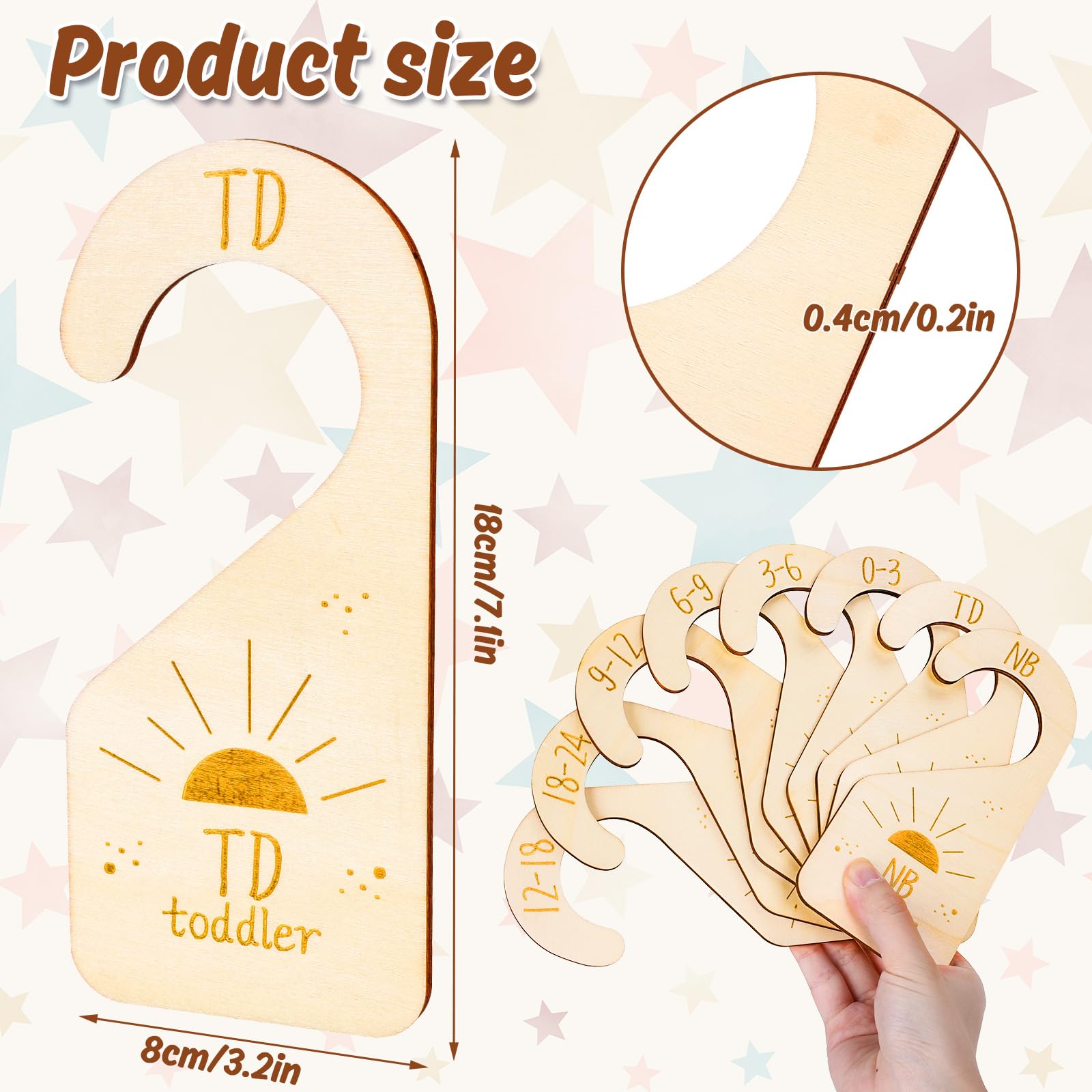 Whaline wooden closet divider with blank side for DIY notes