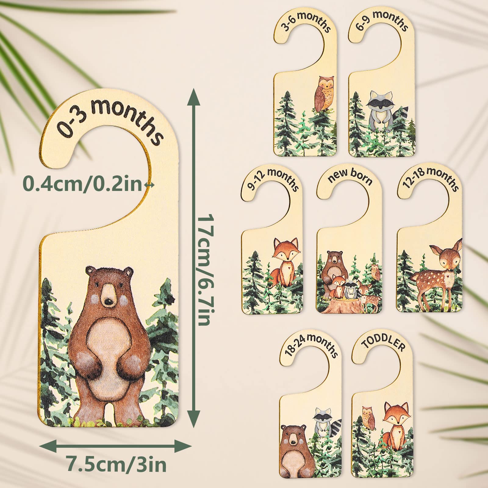 Whaline wooden baby closet divider size 17x7-5cm keeps wardrobe tidy as baby grows