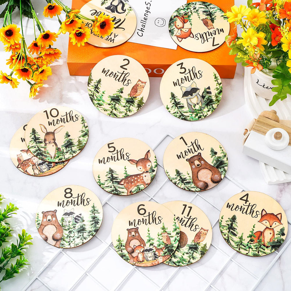 Whaline wooden growth sign provides durable prop for photos.