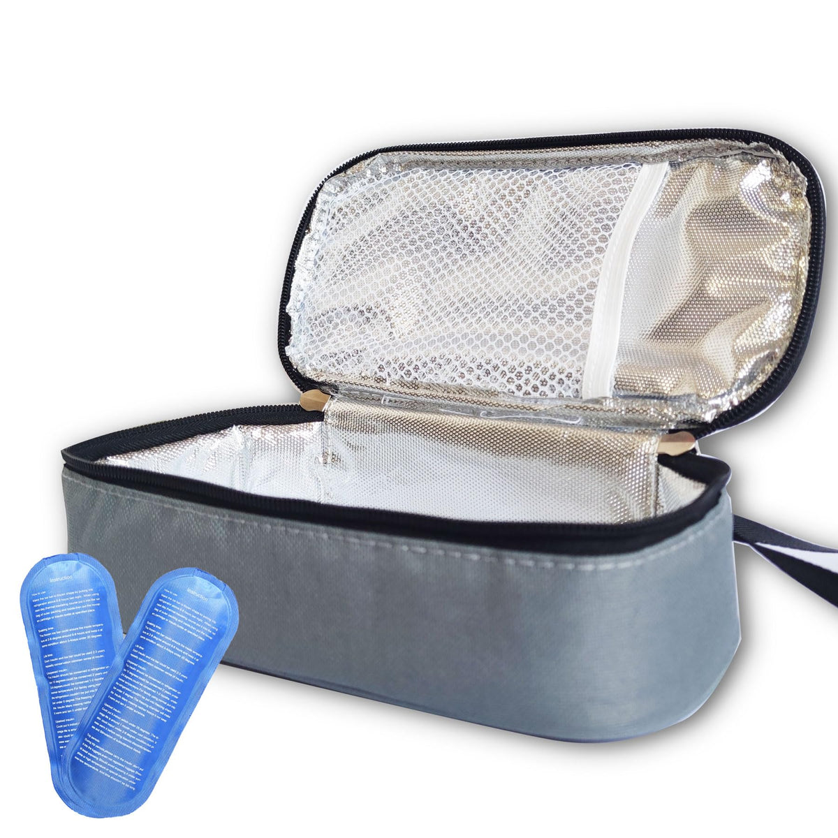 Whicozyfun insulated breastmilk cooler bag gray exterior highlighting portability for on-the-go moms