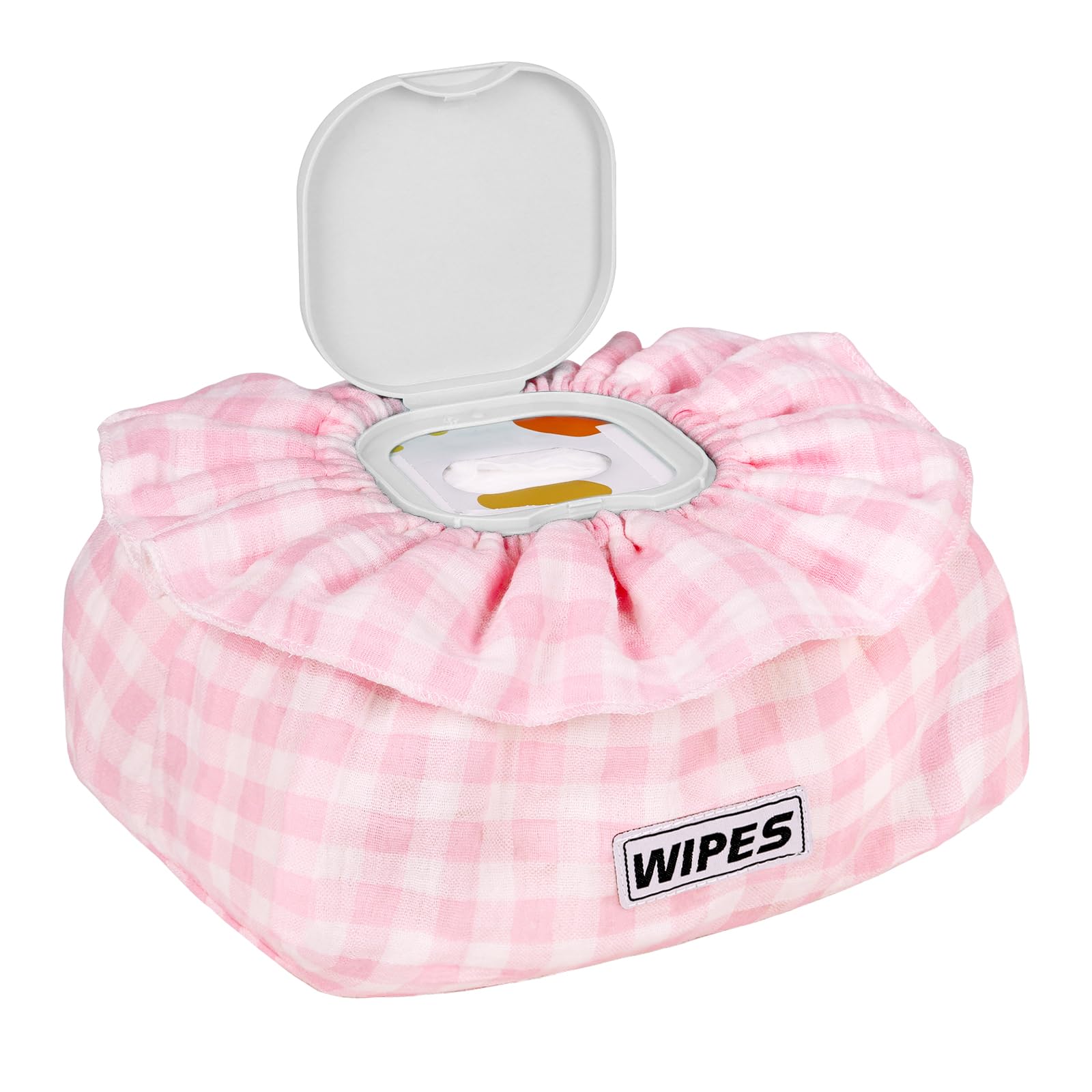 Whiidoom baby wipe cover with frill design for stylish nursery organization.