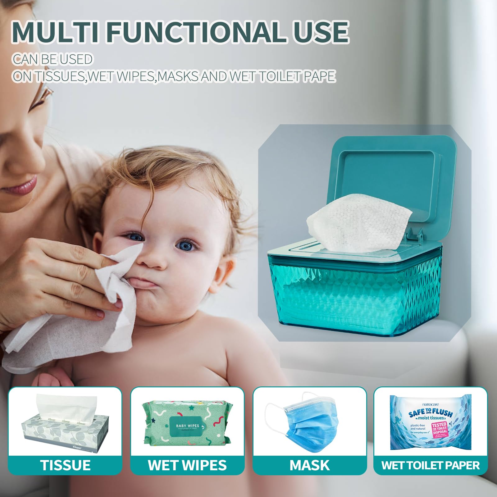 Whiidoom wipe dispenser placed in multiple rooms for versatile storage and organization.