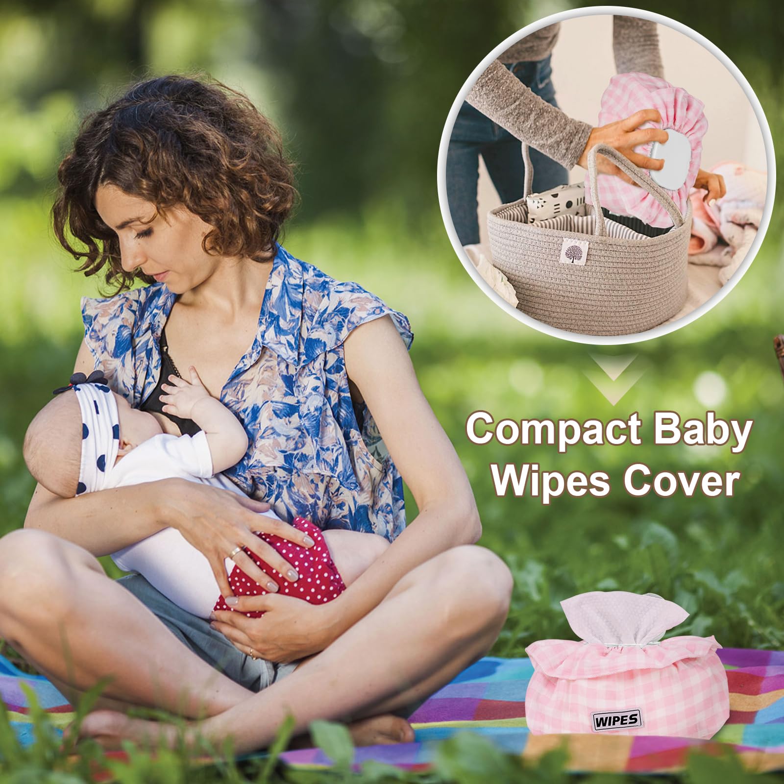Whiidoom portable wipe cover design fits diaper bag for on-the-go use.