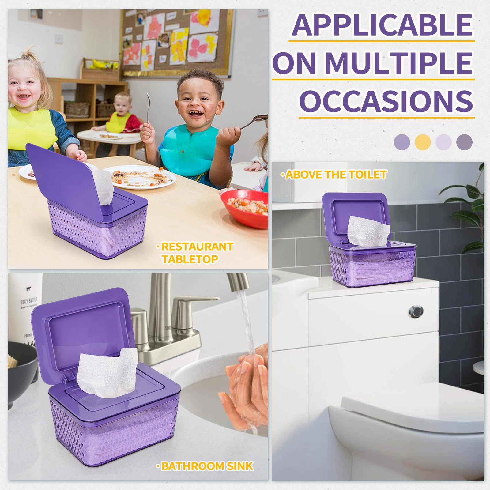 Whiidoom purple bathroom decor complements any room.
