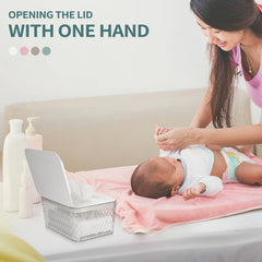Large capacity holds at least 80 wipes for quick restocks.