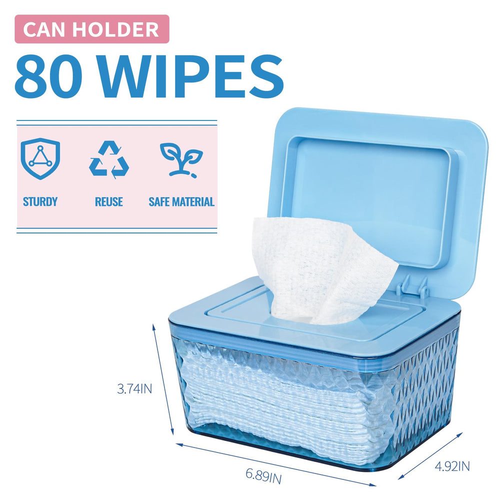 Whiidoom wipes dispenser demonstrates one-handed access while caring for a baby.