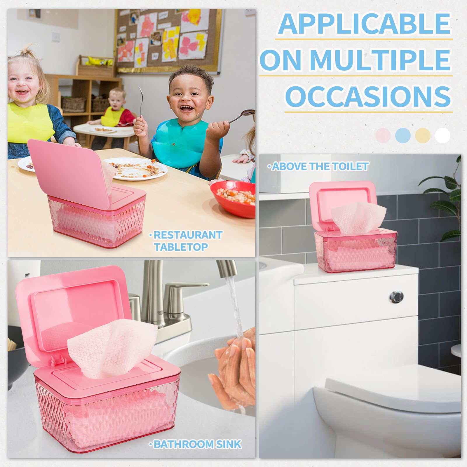 Whiidoom pink dispenser adds decorative color to nursery.