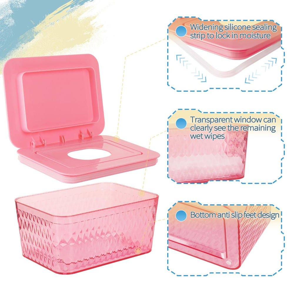 Whiidoom Wipes Dispenser features recessed triple-seal lid to keep wipes moist