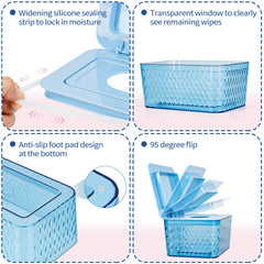 Whiidoom seal-designed lid keeps wipes moist.