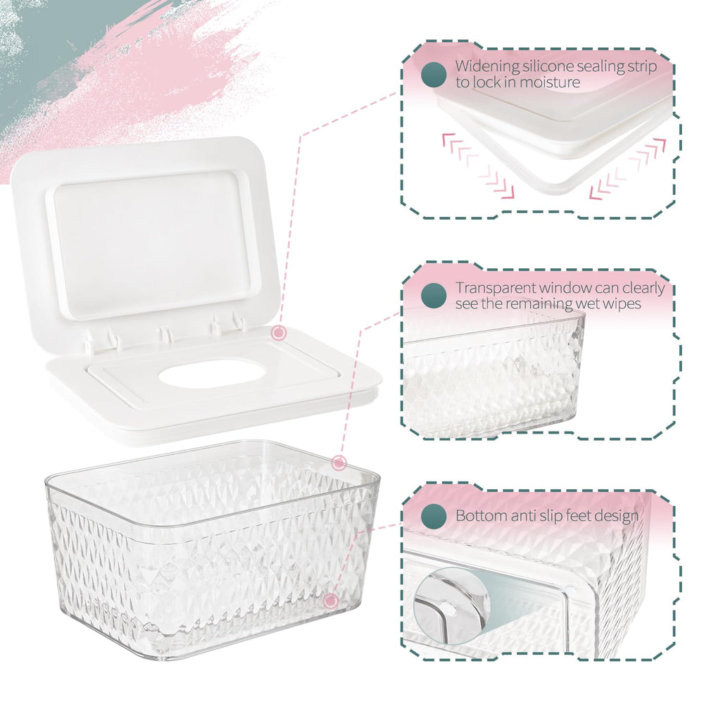 Whiidoom seal-designed lid keeps wipes moist and fresh.