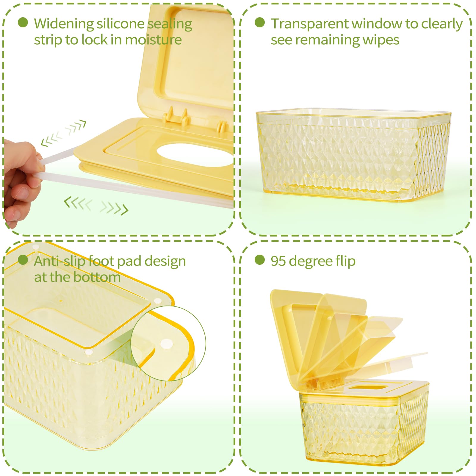 Whiidoom seal lid keeps wipes moist for longer freshness.