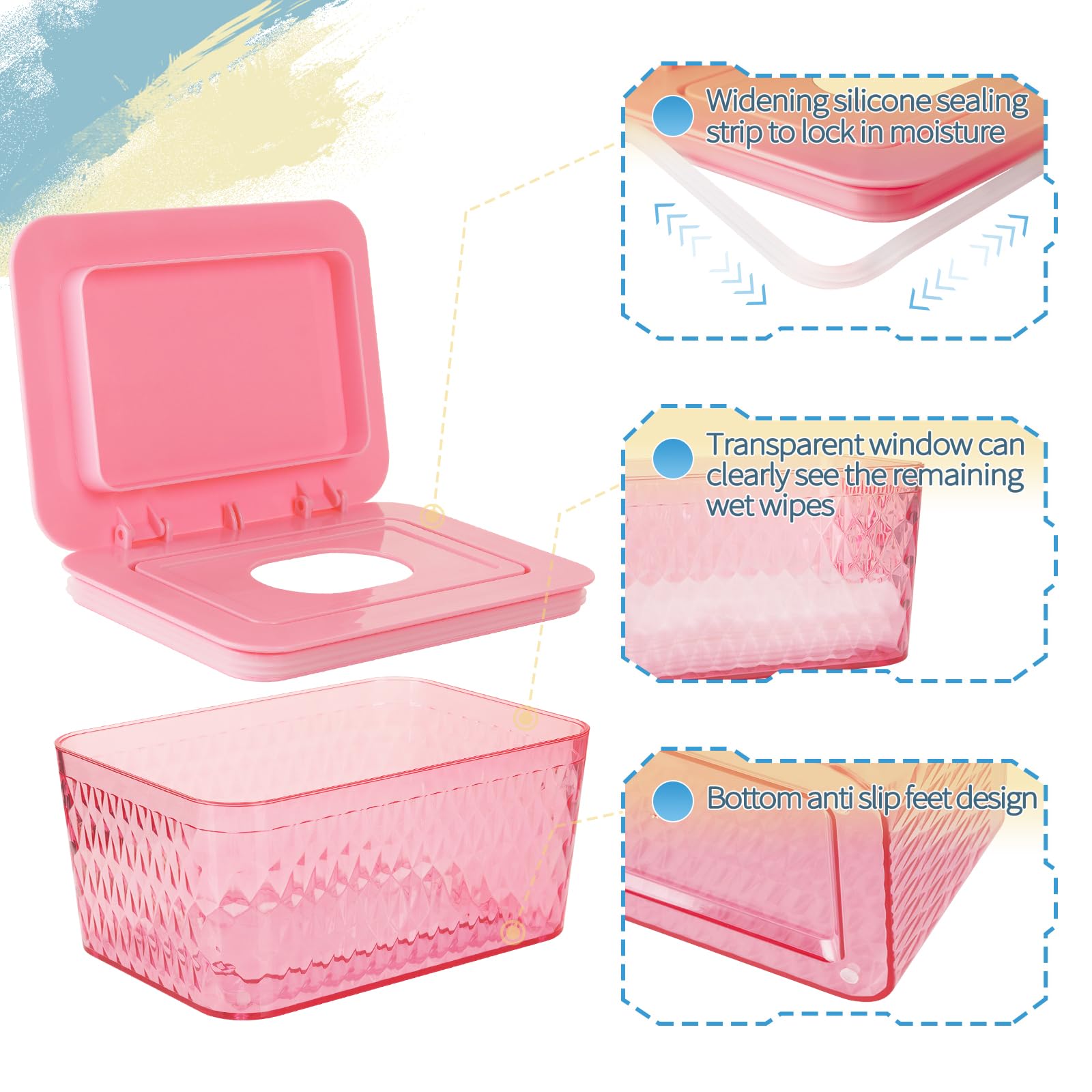 Whiidoom seal-lid keeps wipes moist and clean between uses.