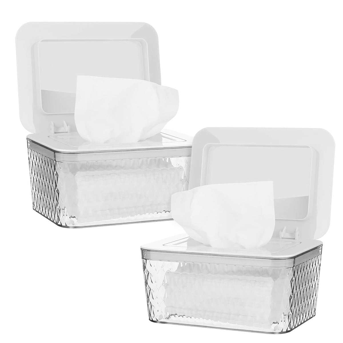 Whiidoom wipes dispenser with transparent body for easy monitoring and quick refills.