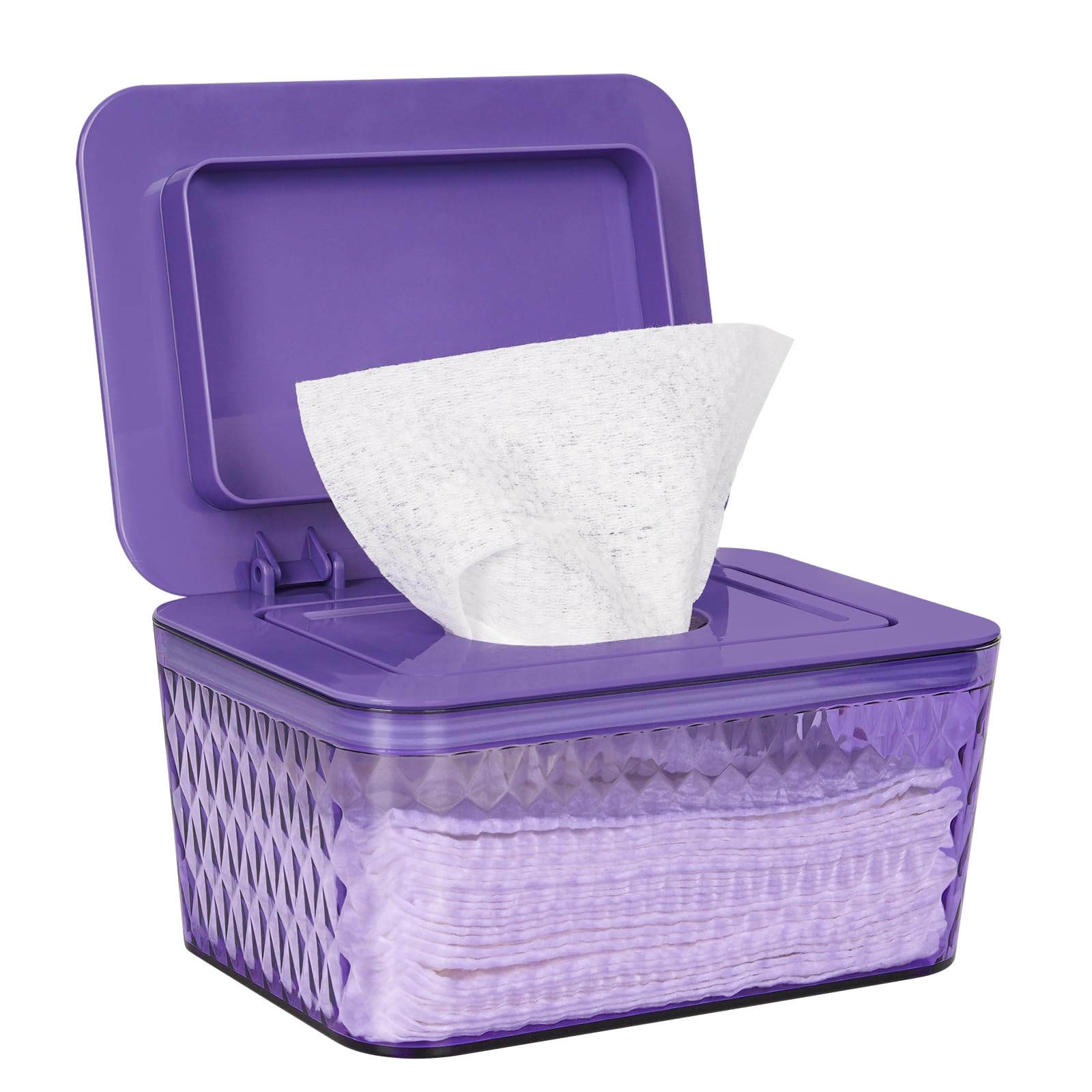 Whiidoom wipes dispenser with transparent body shows remaining wipes for easy refills.