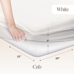 Whisper Organics waterproof crib mattress pad cross-section with triple layers