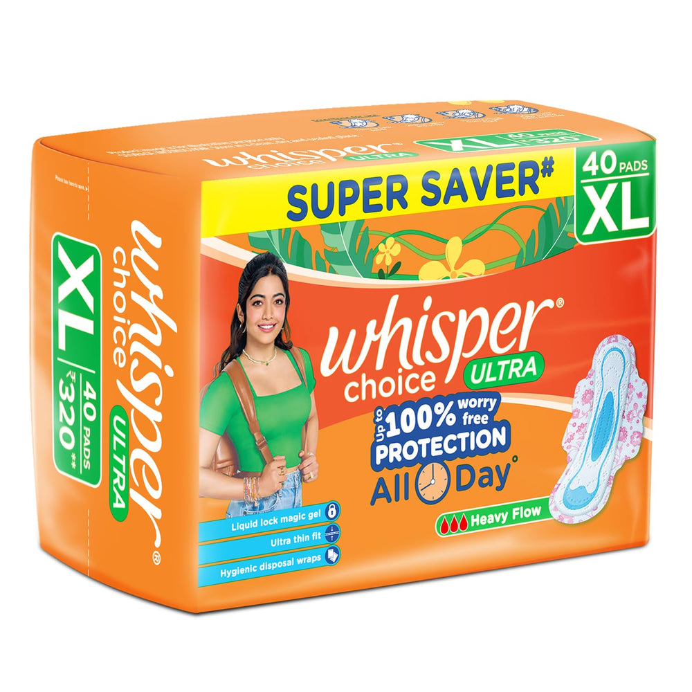 Whisper side safe wings securing panty edges to prevent shifting.