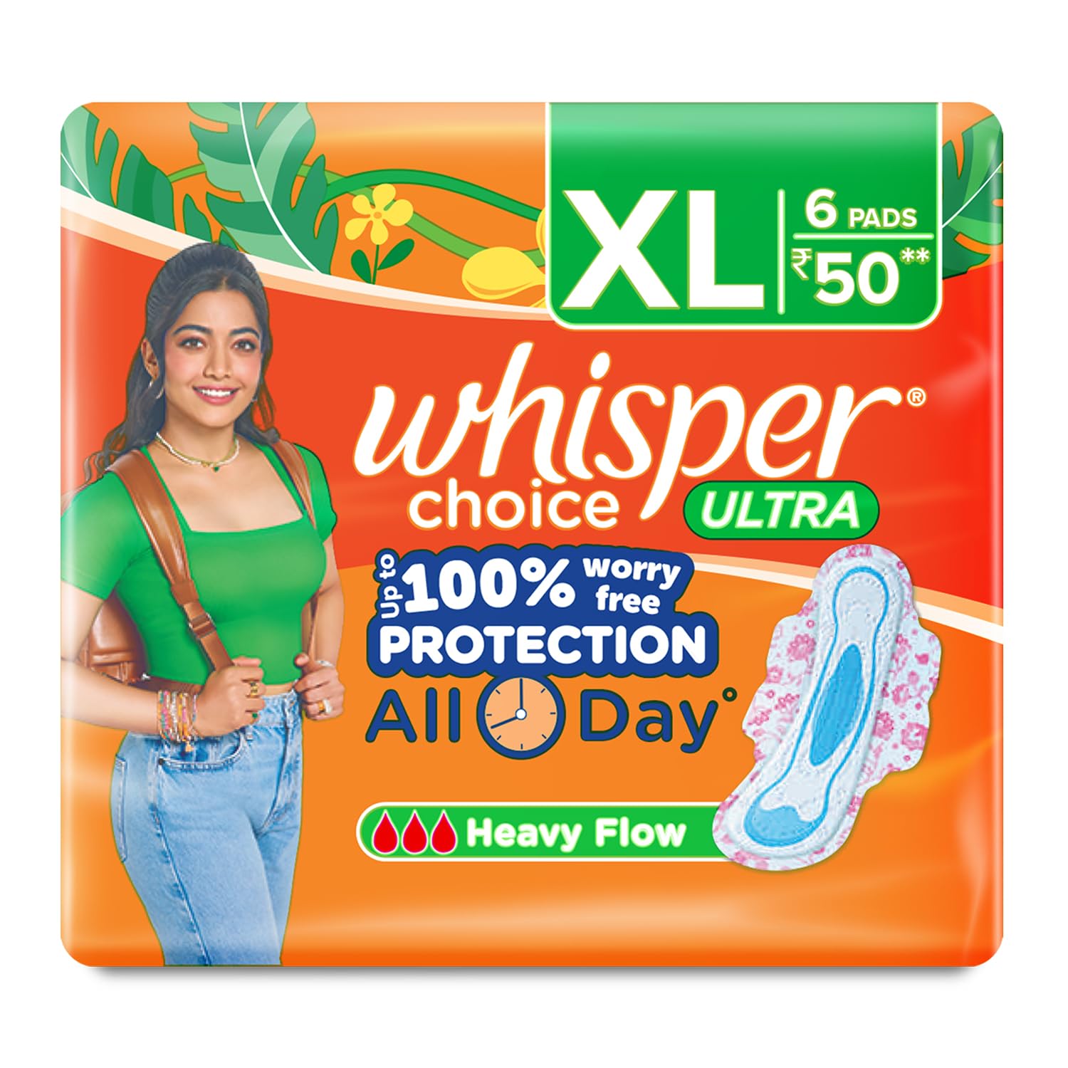 Whisper Ultra Choice Wings pack cover showing 12 pads in two packs for convenience