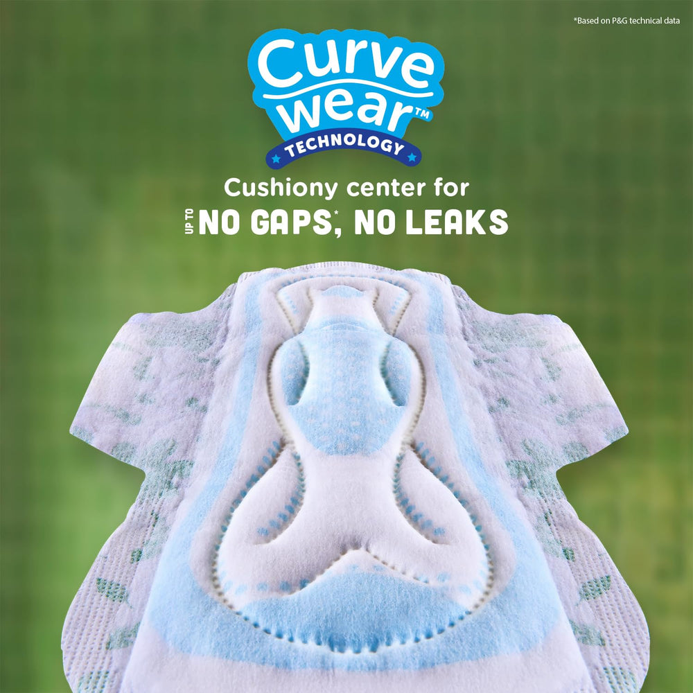 WHISPER Ultra Clean Wings XL absorbent core for reliable leak protection.