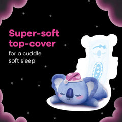 Whisper Ultra Night pad soft top layer feels gentle against skin