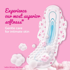 Whisper Ultra Soft XL pad five airfresh pores for airy freshness