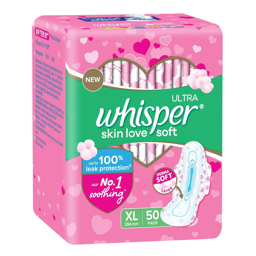 Whisper Ultra Soft XL pad back area provides all-around protection