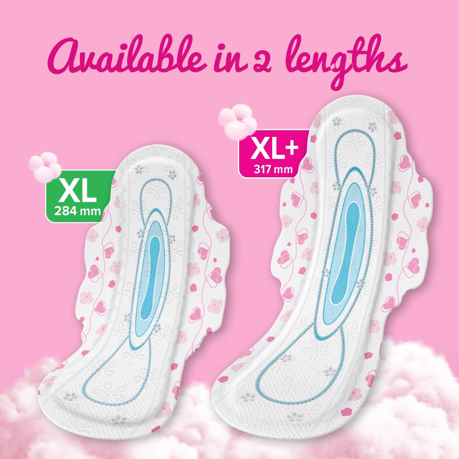 Whisper Ultra Soft XL packaging variation shown, pads remain the same