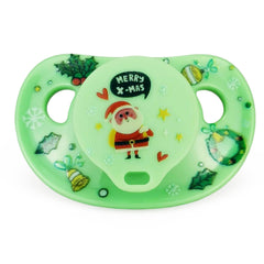 WhisperWilds green Santa pattern pacifier for festive comfort