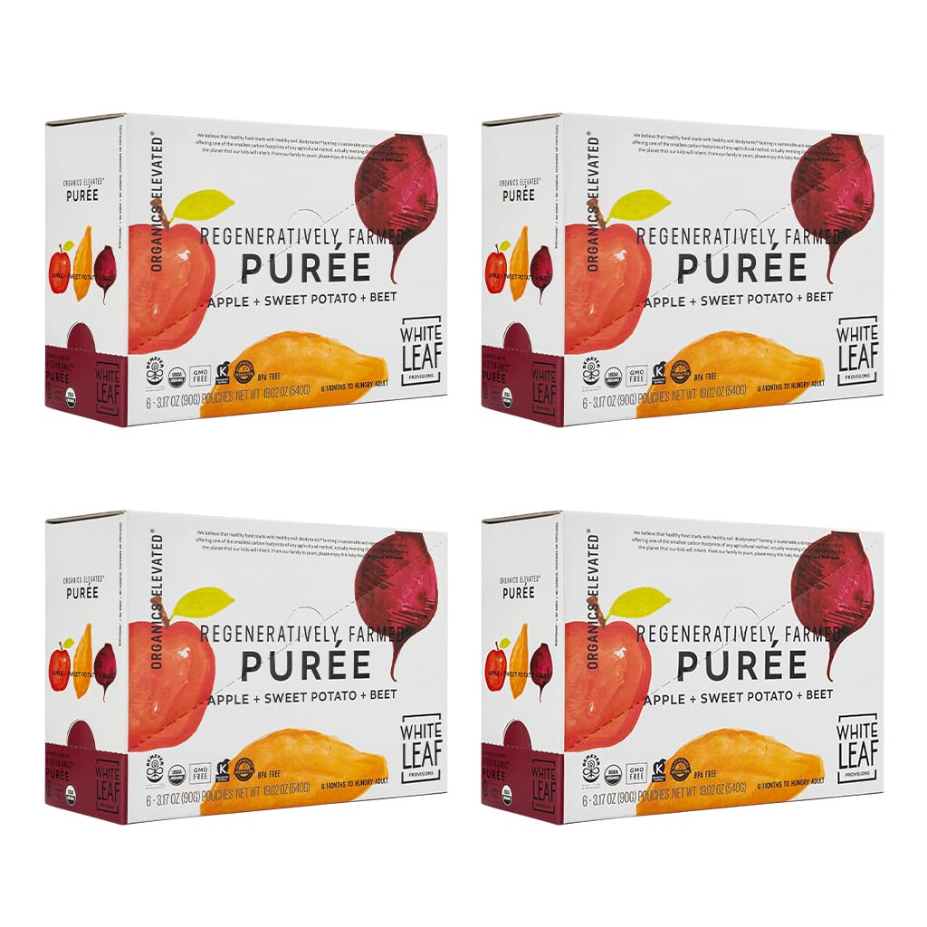 White Leaf Provisions pouch with apple, sweet potato and beet for wholesome baby nutrition on the go