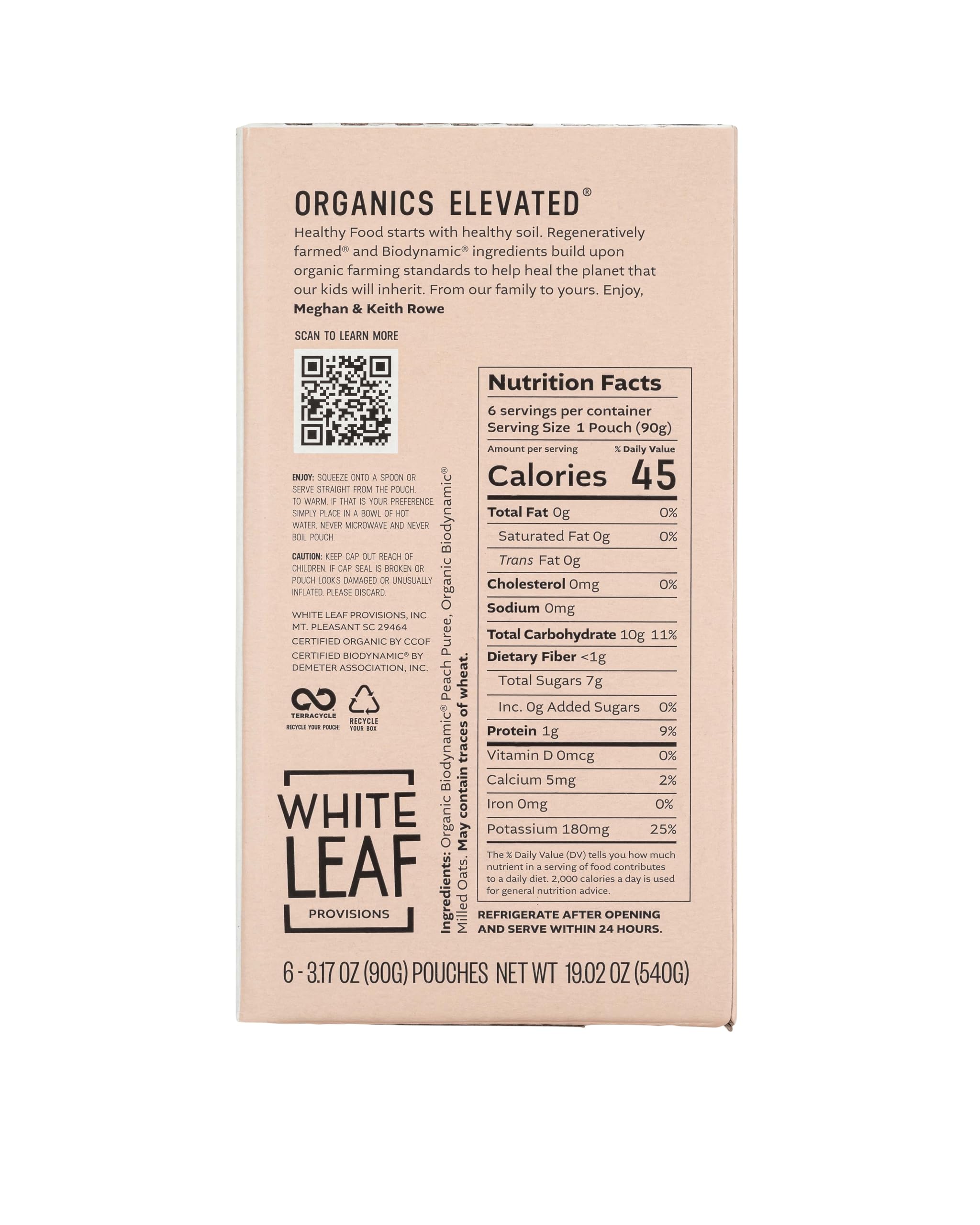 White Leaf Provisions organic-fruit-veg-blend pouch, wholesome daytime nourishment for little eaters.