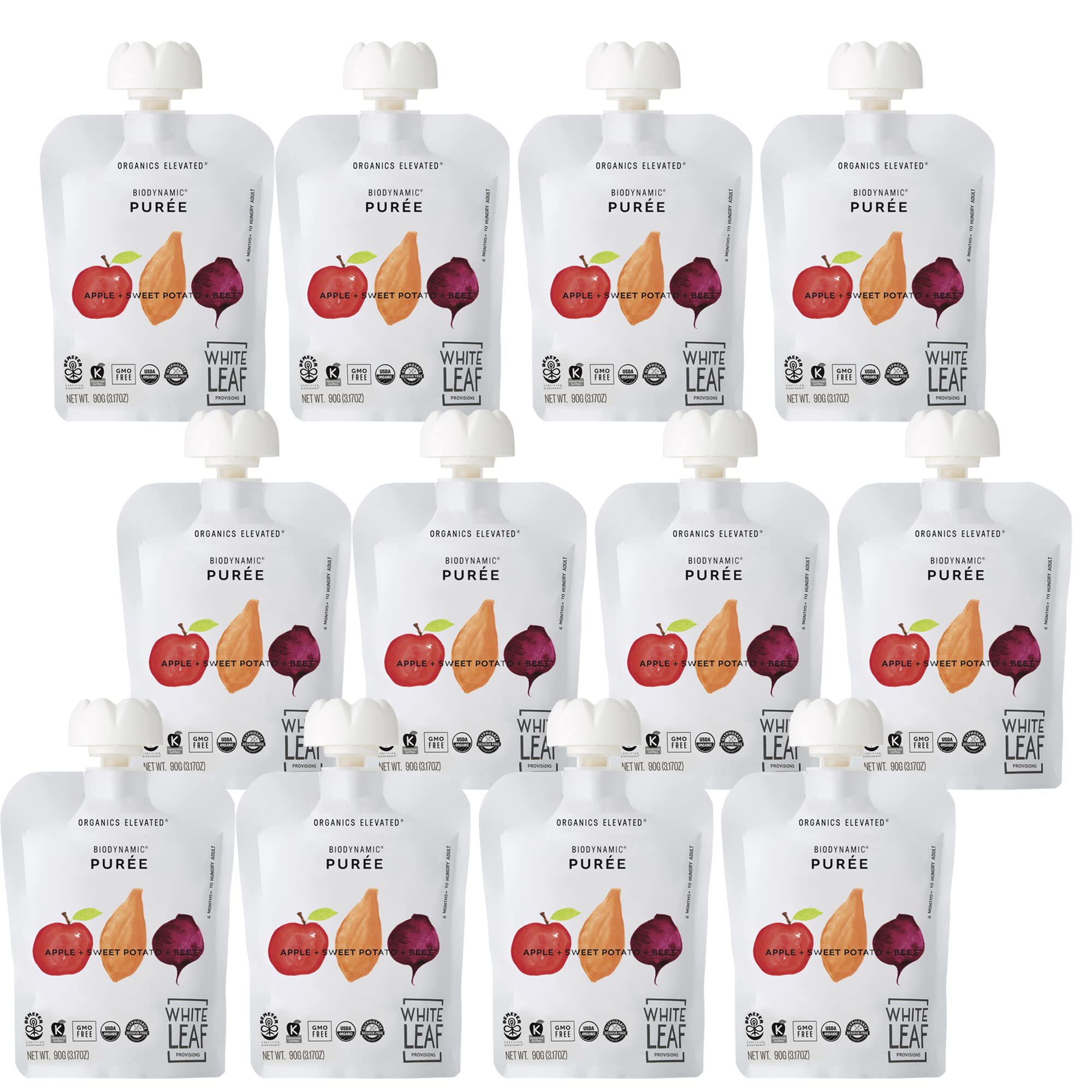 White Leaf Provisions organic non-GMO label on pouch communicates purity