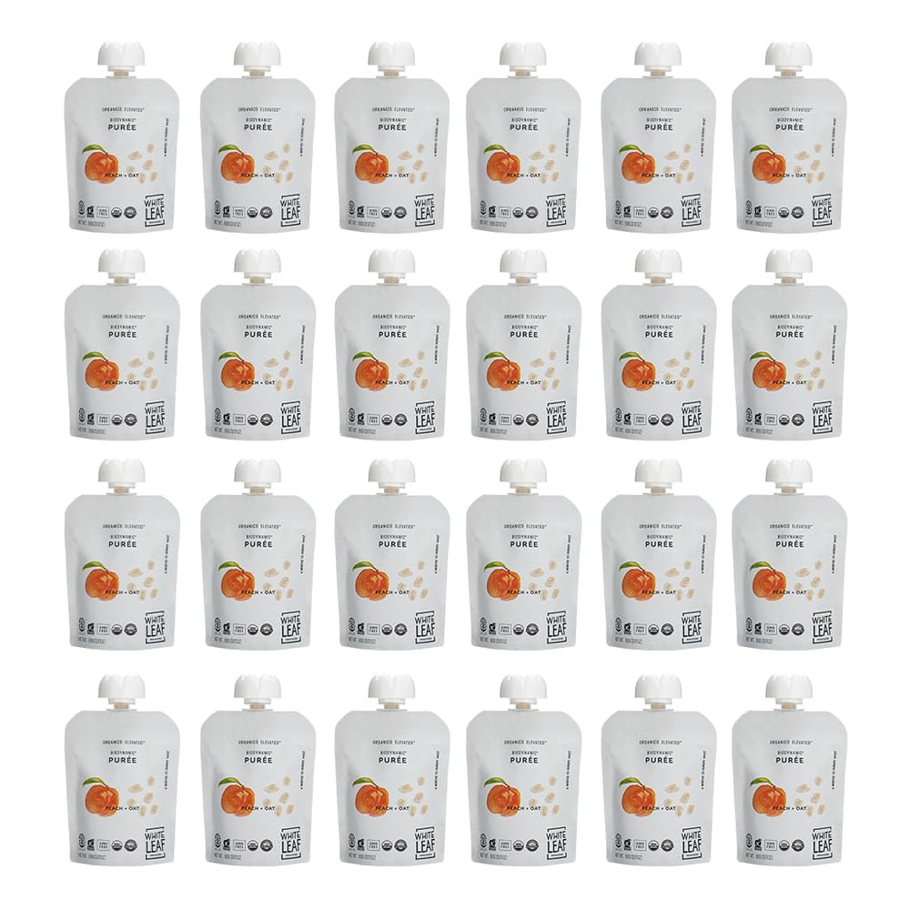 White Leaf Provisions squeezable-baby-pouch supports self-feeding and mess-free feeding.