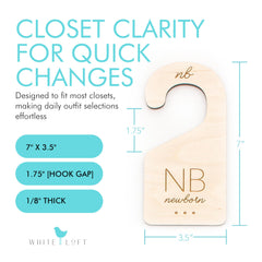 White Loft 3-6 months divider with clear, durable lettering