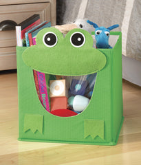 Whitmor Frog Collapsible Cube shows 10x10x10 inch dimensions.