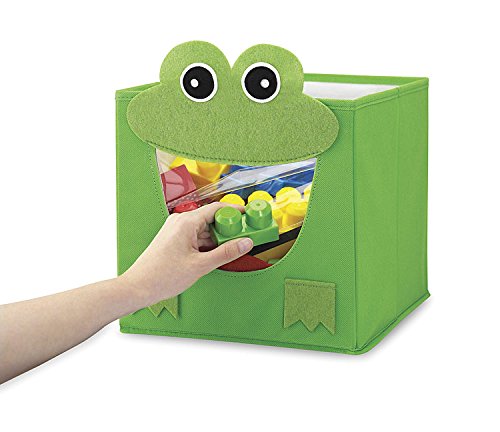 Whitmor Frog Collapsible Cube flat profile saves space after use.