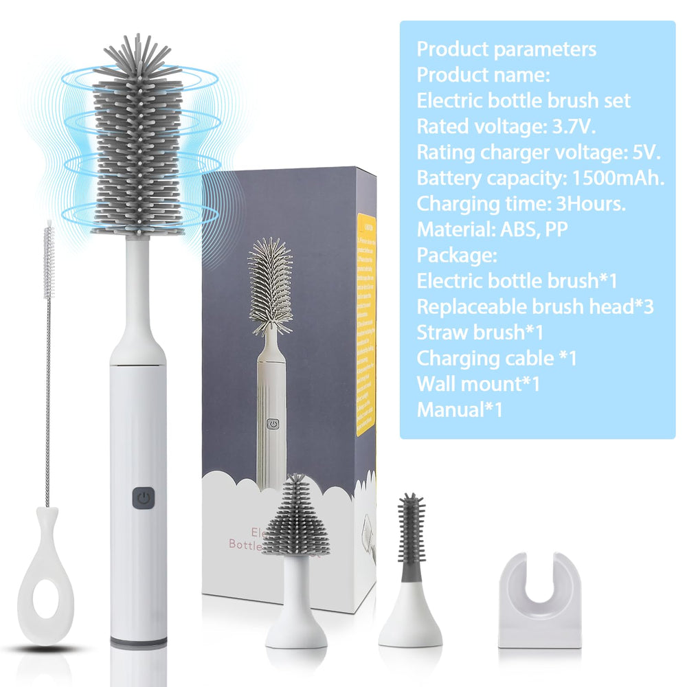 WHNL multi-head kit cleans bottles, nipples, and straws effectively.