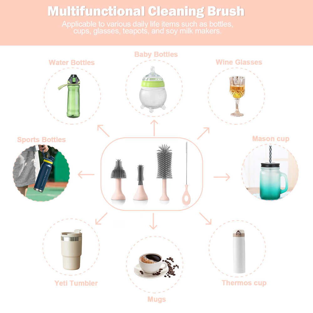 WHNL nipple brush cleans hard-to-reach bottle openings safely and efficiently.
